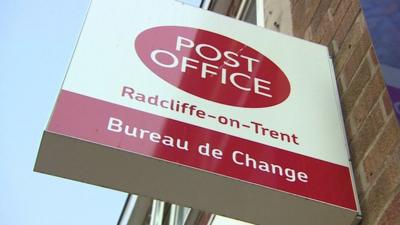 Radcliffe-on-Trent Post Office sign