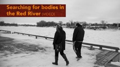 Frozen Red River - Winnipeg, Canada