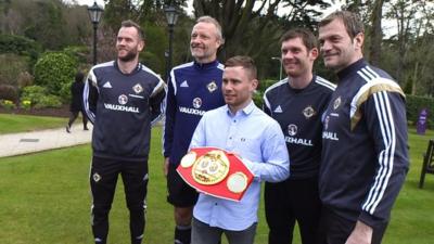 World champion Carl Frampton meets the Northern Ireland team