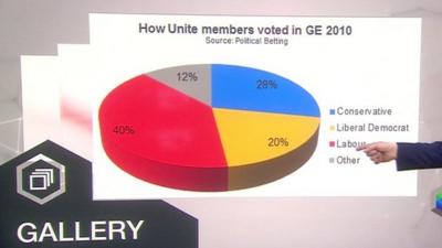 Graphic on how union members voted in 2010