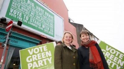 Natalie Bennett (left) and Caroline Lucas (right) both said more should be done to combat climate change