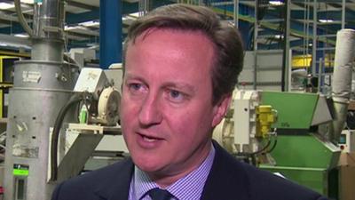 PM David Cameron on visit to North-East England