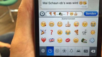 Emojis on a German handset