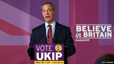 Nigel Farage speaks during the launch of his party's election manifesto