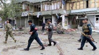 Site of a suicide attack in Jalalabad