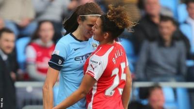 Women's Super League: England's Jill Scott sent off for headbutt