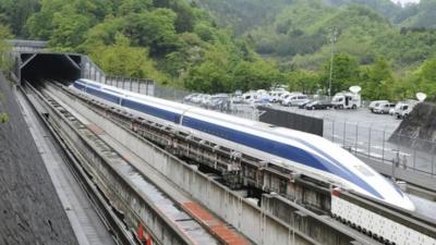 The Maglev train on the experimental track