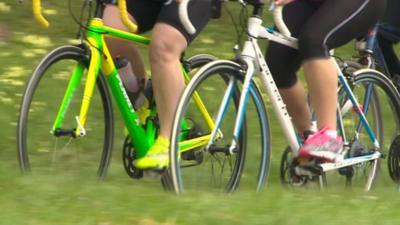 Cycling in Porthkerry Park, Barry