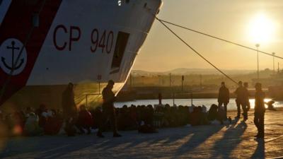 Migrants in Augusta, Sicily