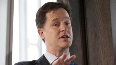 The Liberal Democrat leader Nick Clegg