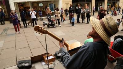 Busker in the street