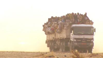 A truck carrying migrants across Niger