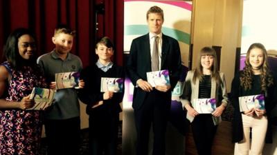 Newsround kids and Labour Party's Tristram Hunt