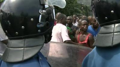 Police and protesters