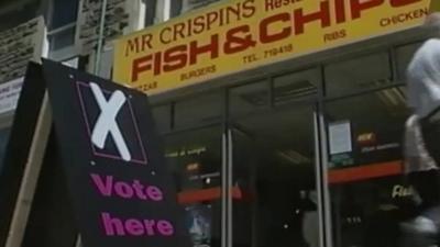 Fish and chip shop polling station