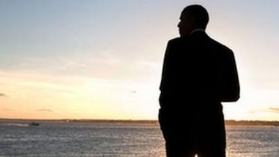 President Obama on Rhode Island beach