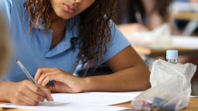 Pupil doing exam