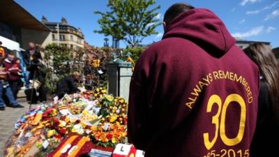 People attend service for the anniversary of Bradford City fire disaster