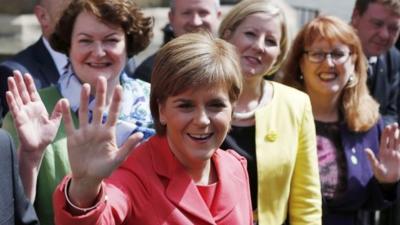 Nicola Sturgeon and newly elected MPs