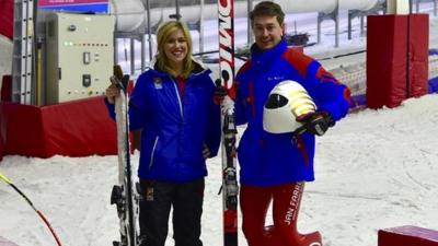 Jenny and speed skier Jan Farrell