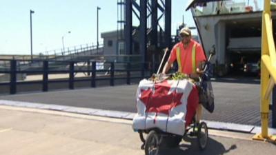 Man with litter buggy