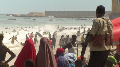 Busy beach