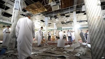 Men in mosque after blast