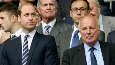 The Duke of Cambridge with FA chairman Greg Dyke (right)