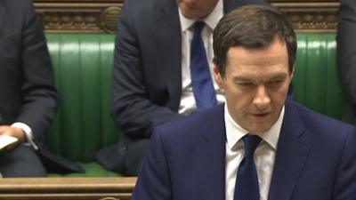 Chancellor George Osborne speaking in House of Commons