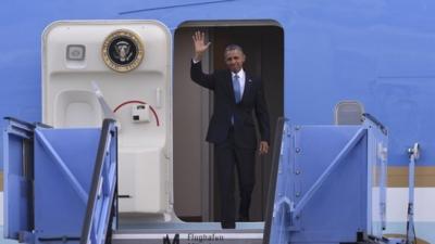 Obama arrives for the G7 summit