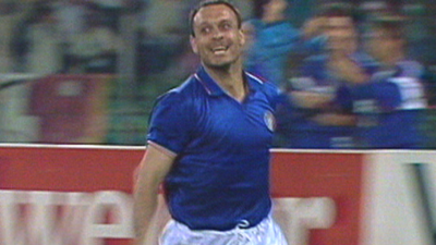 Salvatore Schillaci scores for Italy against Austria