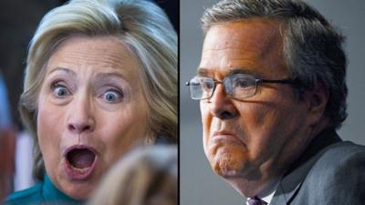 Composite image of Hillary Clinton and Jeb Bush