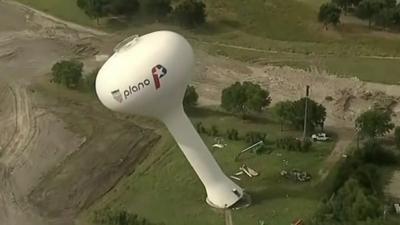 Water Tower demolished in Plano, Texas