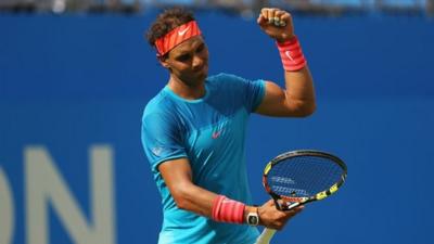 Rafael Nadal shows frustration