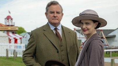 Hugh Bonneville and Elizabeth McGovern on the set of the new Downton film