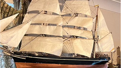 A large model sailing boat.