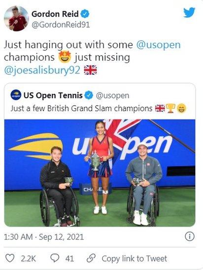 Gordon Reid Alfie Hewett and Emma Raducanu