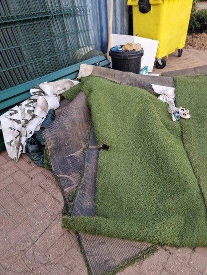 Children came in to find the garden on the nursery school had been ripped up