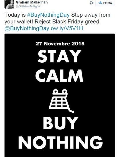 @GrahamMallaghan: Today is #BuyNothingDay Step away from your wallet! Reject Black Friday greed @BuyNothingDay http://ow.ly/V5V1H