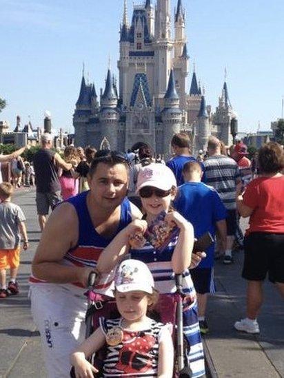 A charity arranged for the Thorne family to go to Florida