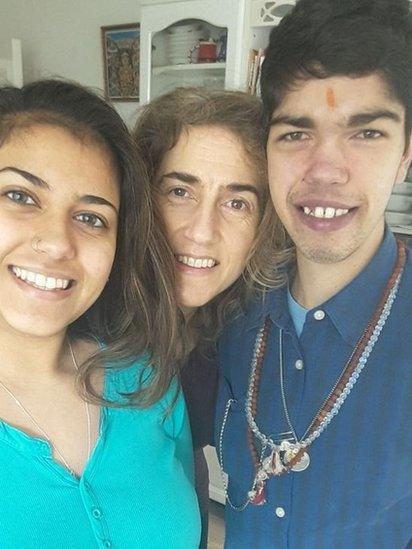 Balram with mother, Louise and sister Umika