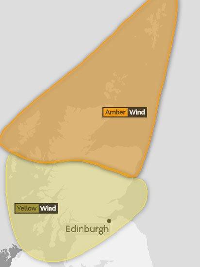 Met Office amber and yellow warnings for Thursday