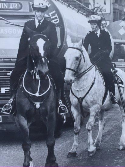 First two mounted policewomen