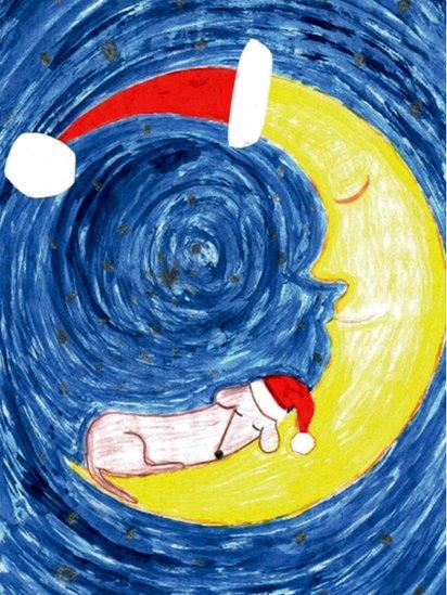 Tim Farron's Christmas card, designed by an eight-year-old girl in his constituency