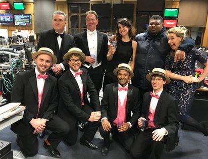 John Nicolson, Michael Portillo, Liz Kendall, Big Narstie, Miranda Green and the Barershop-o-gram quartet