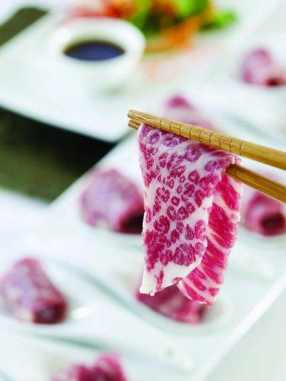 Heavily marbled Wagyu meat