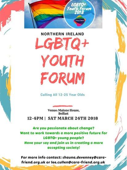 Poster promoting LGBTQ+ forum