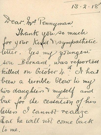 A letter from 1918