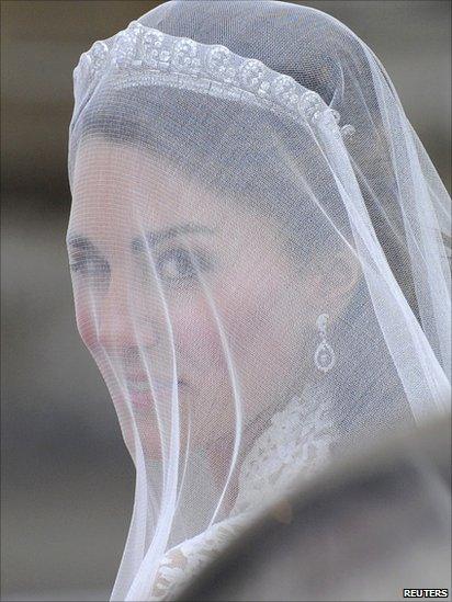 Kate Middleton in her wedding dress