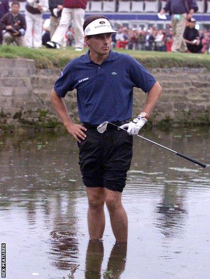 Jean van de Velde in the Barry Burn at the Open in 1999